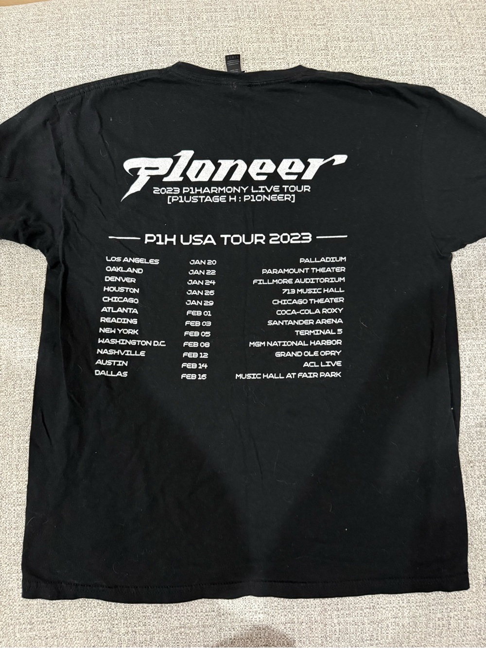PIONEER Black Tour Graphic Tee with White Back Print